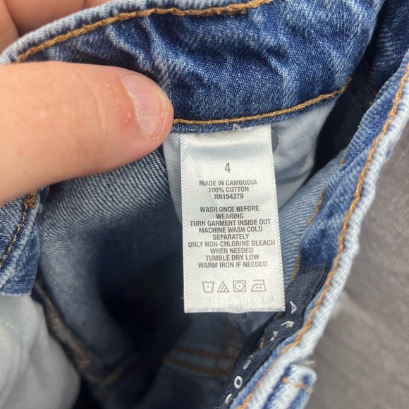 Aeropostale Distressed Mom Jeans Womens 4 100% cotton Blue Denim Trashed 2358 - Picture 3 of 10